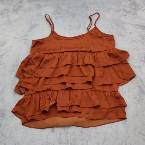 Who What Wear Shirt Womens S Orange Sleeveless Scoop Neck Layered Tank Top - Picture 8 of 11